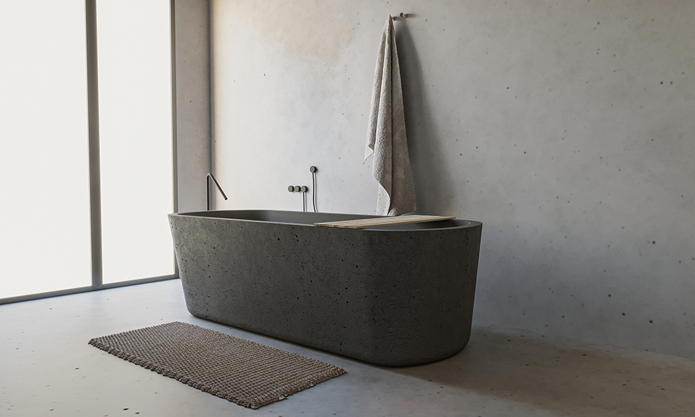 Double wash basins in cement finish-3