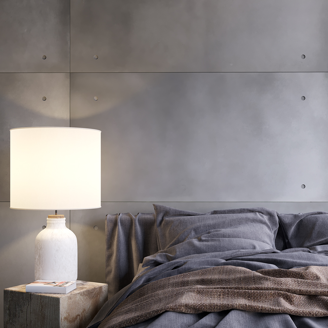 concrete wall decoration in Bedroom