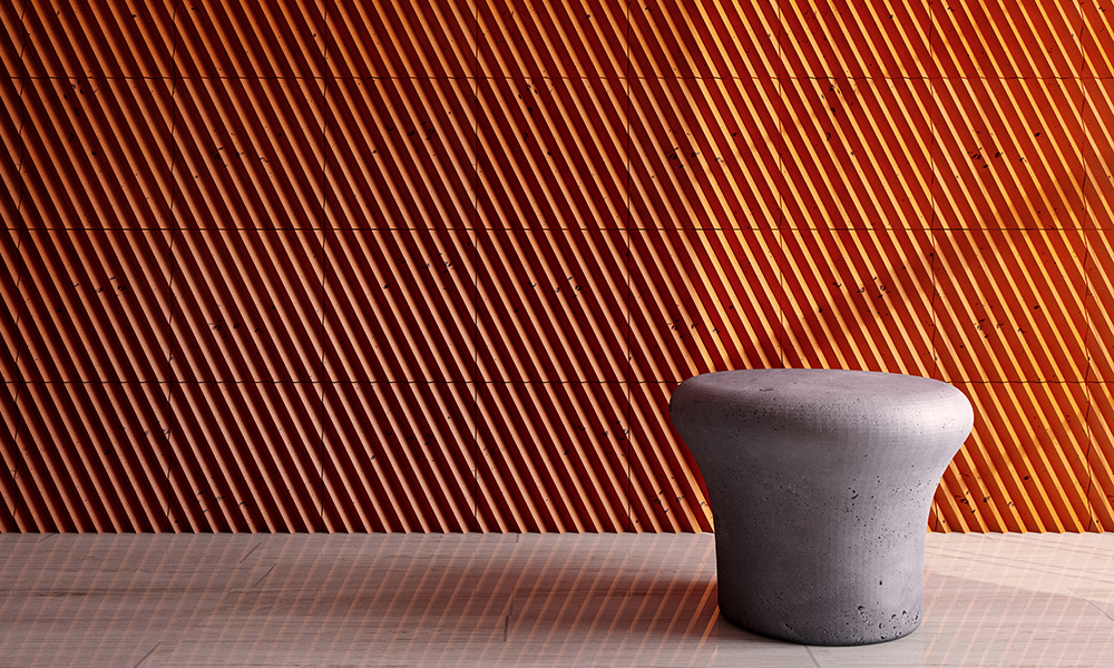 3D wall tiles in concrete