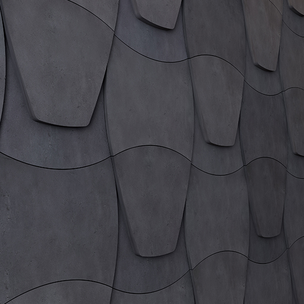 Cement Finish 3D wall tiles in concrete